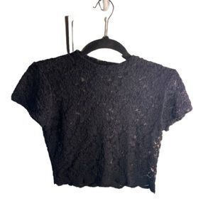 WORN ONCE: black, completely mesh black crop top.